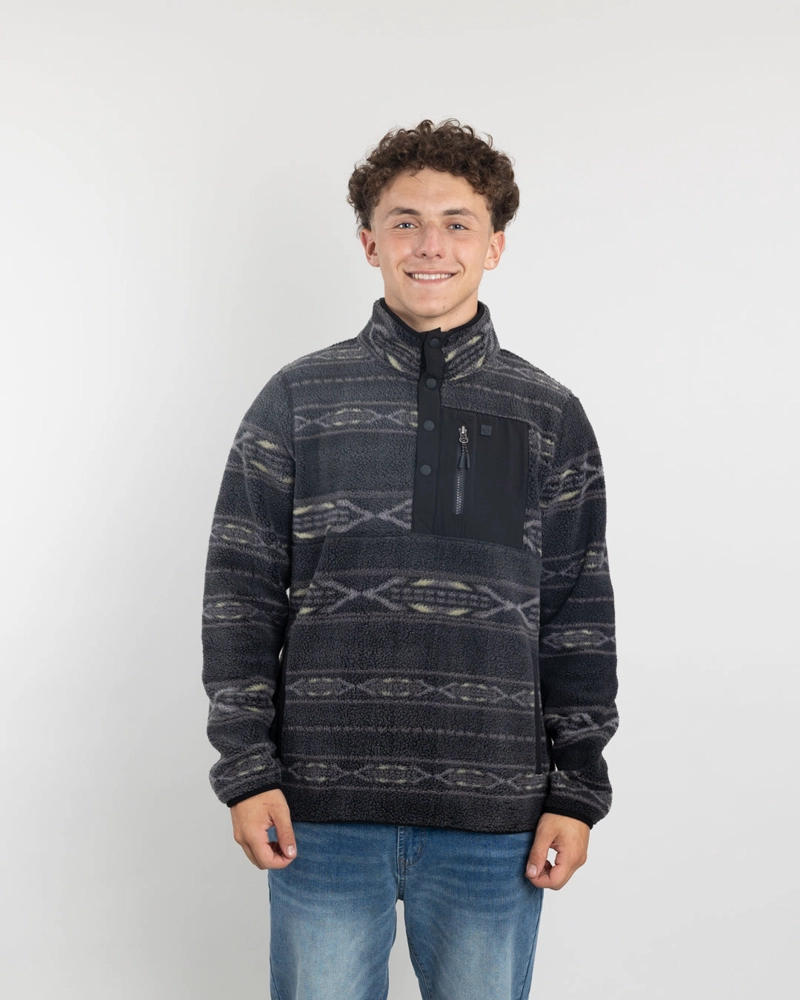 POLERON JUVENIL MINI SHERPA ESTAMPADO SIN GORRO POLEMIC - 2
