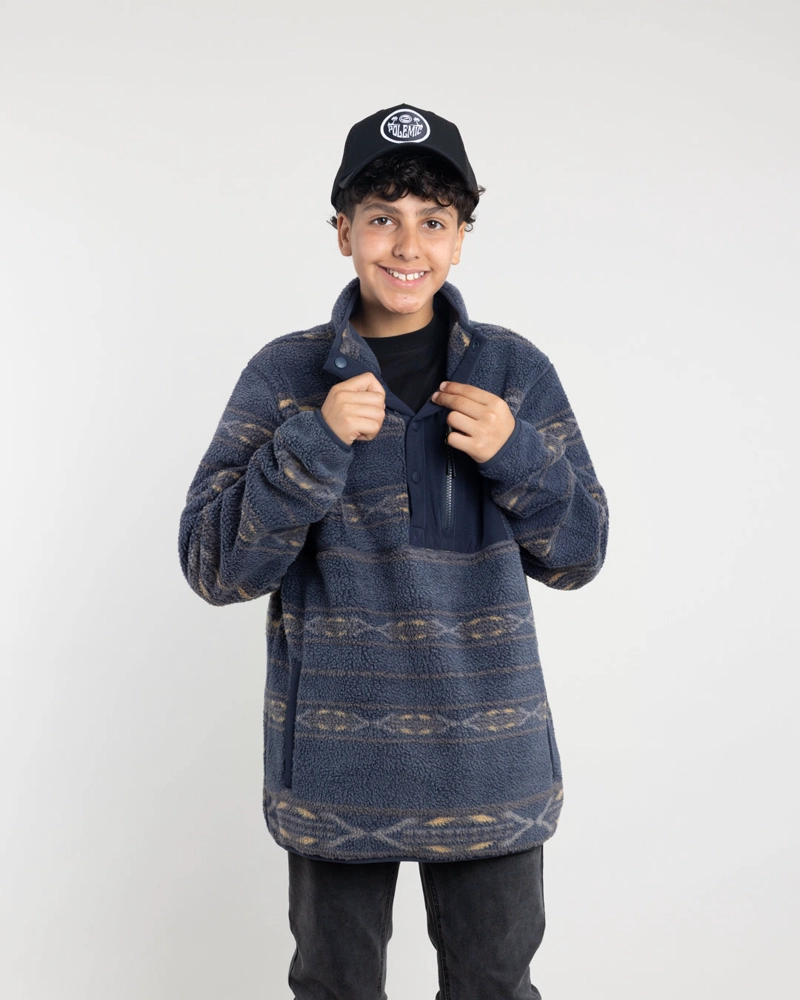 POLERON JUVENIL MINI SHERPA ESTAMPADO SIN GORRO POLEMIC - 2