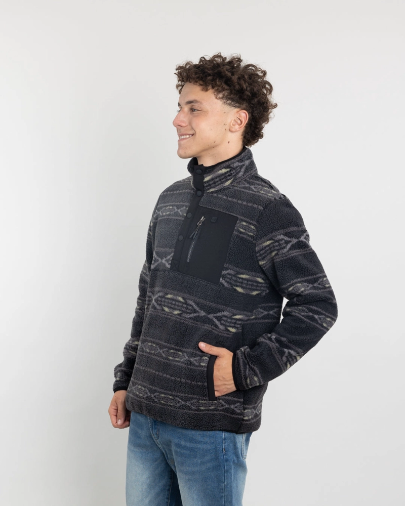 POLERON JUVENIL MINI SHERPA ESTAMPADO SIN GORRO POLEMIC - 3