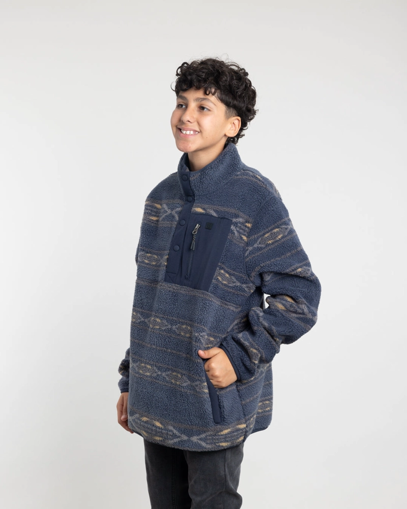 POLERON JUVENIL MINI SHERPA ESTAMPADO SIN GORRO POLEMIC - 3