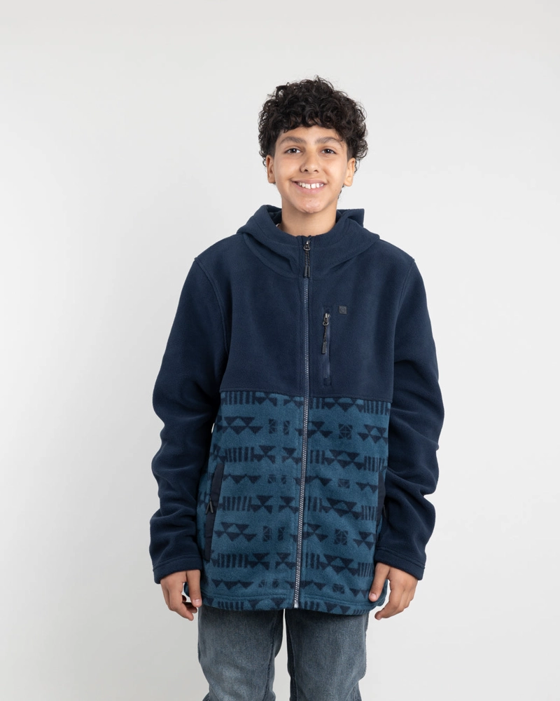 POLERON JUVENIL POLAR MICROPOLAR ESTAMPADO CON GORRO POLEMIC - 1