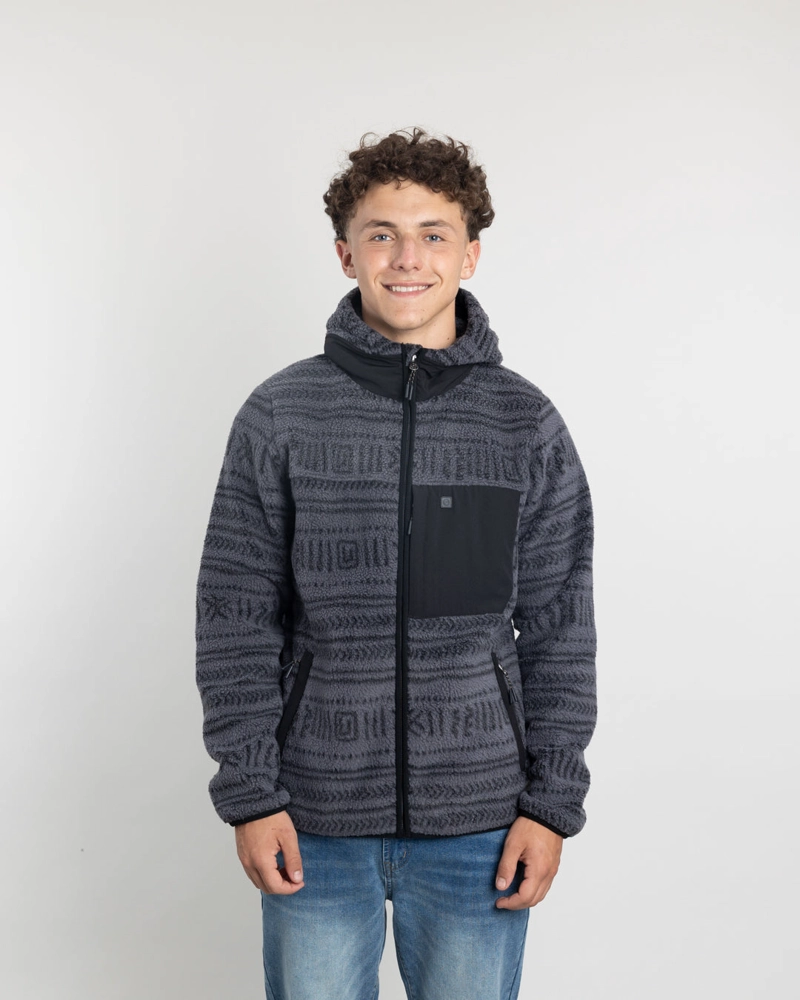 POLERON JUVENIL MINI SHERPA FULL ESTAMPADO CON GORRO POLEMIC - 1