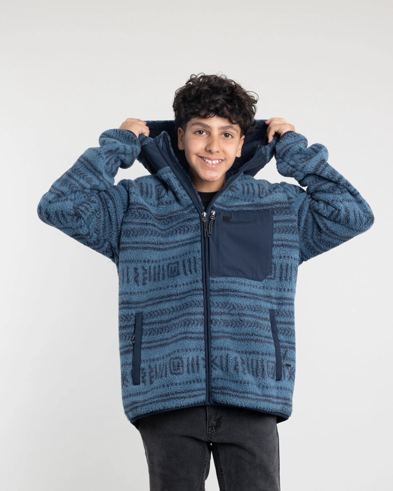 POLERON JUVENIL MINI SHERPA FULL ESTAMPADO CON GORRO POLEMIC - 2