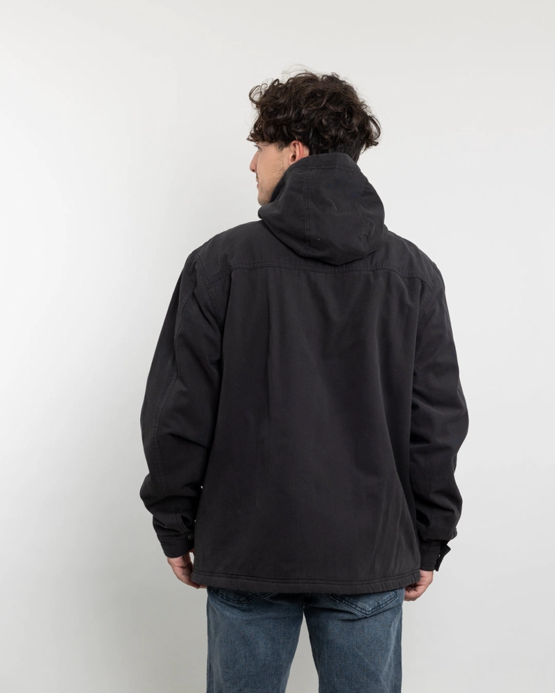 CHAQUETA CANVAS HOMBRE FORRADA EN SHERPA NEGRO POLEMIC - 4