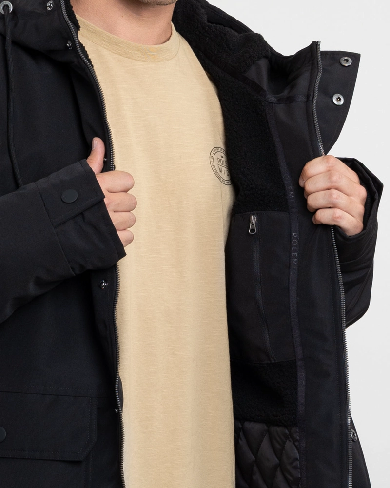 PARKA HOMBRE WATERPROOF FORRADA EN SHERPA NEGRO POLEMIC - 5