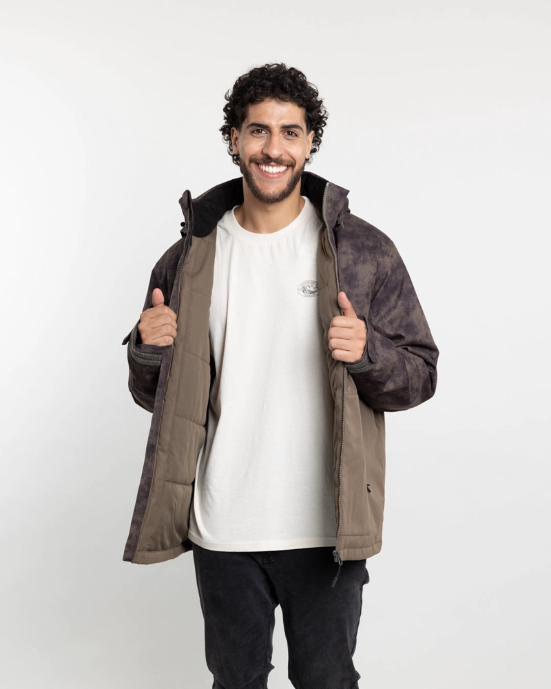 PARKA HOMBRE WATERPROOF CON ESTAMPADO VERDE POLEMIC - 1