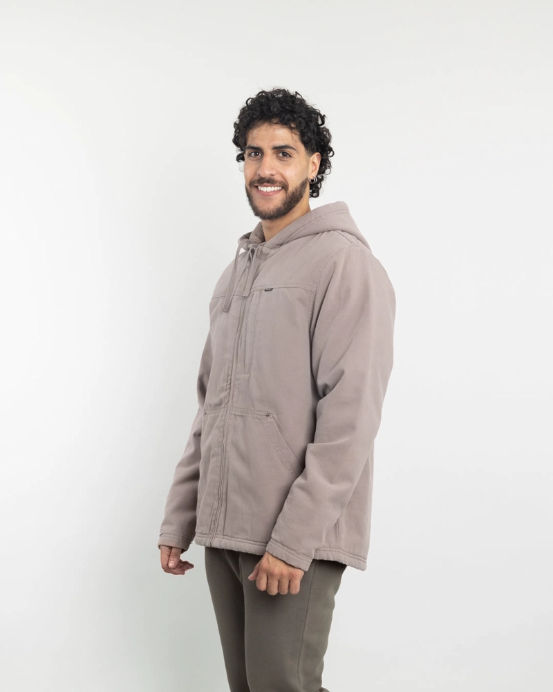 CHAQUETA CANVAS HOMBRE PROCESADA Y FORRADA BEIGE POLEMIC - 2