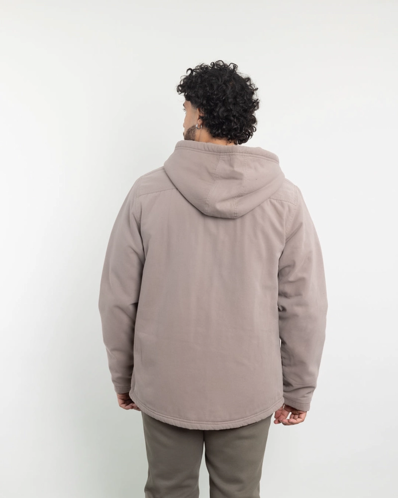 CHAQUETA CANVAS HOMBRE PROCESADA Y FORRADA BEIGE POLEMIC - 4