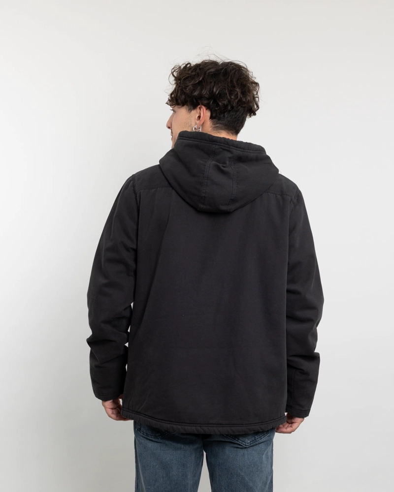 CHAQUETA CANVAS HOMBRE PROCESADA Y FORRADA NEGRO POLEMIC - 2