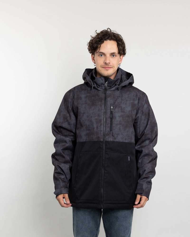 PARKA HOMBRE WATERPROOF CON ESTAMPADO NEGRO POLEMIC - 1