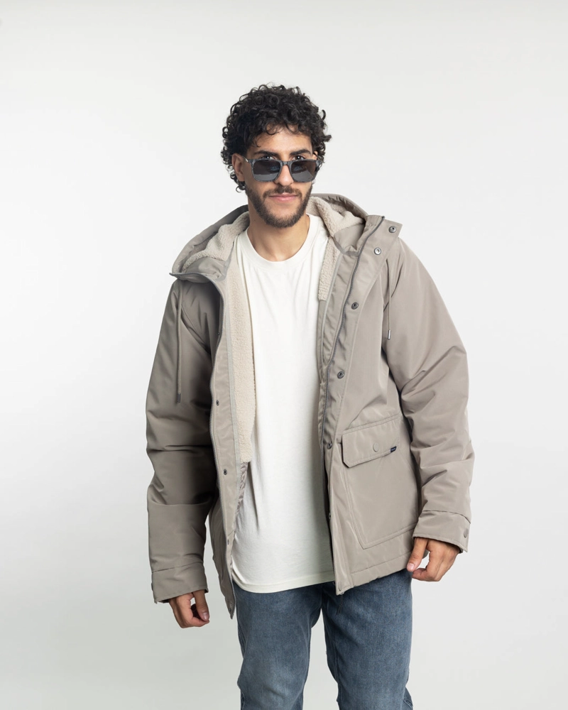 PARKA HOMBRE WATERPROOF FORRADA EN SHERPA CAFE  POLEMIC - 1