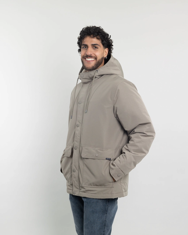 PARKA HOMBRE WATERPROOF FORRADA EN SHERPA CAFE  POLEMIC - 3