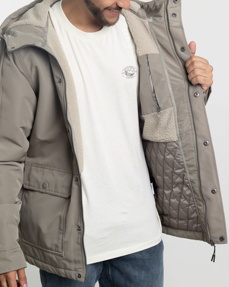 PARKA HOMBRE WATERPROOF FORRADA EN SHERPA CAFE  POLEMIC - 5