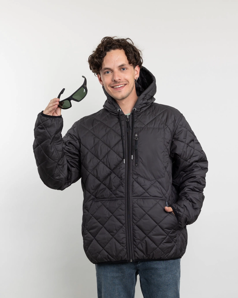 PARKA HOMBRE WATERPROOF CON ACOLCHADO NEGRO POLEMIC - 2