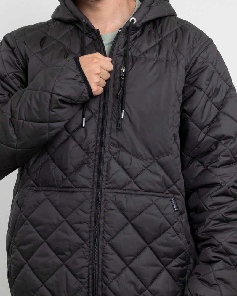 PARKA HOMBRE WATERPROOF CON ACOLCHADO NEGRO POLEMIC - 4