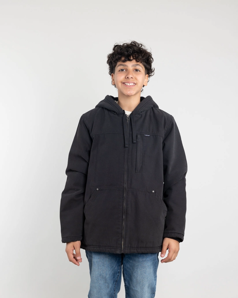 CHAQUETA CANVAS NIÑO PROCESADA Y FORRADA NEGRO POLEMIC - 2