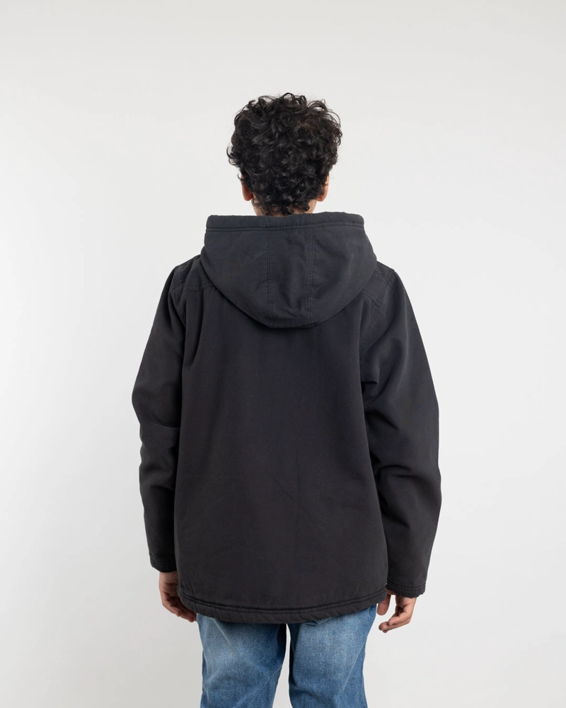 CHAQUETA CANVAS NIÑO PROCESADA Y FORRADA NEGRO POLEMIC - 4