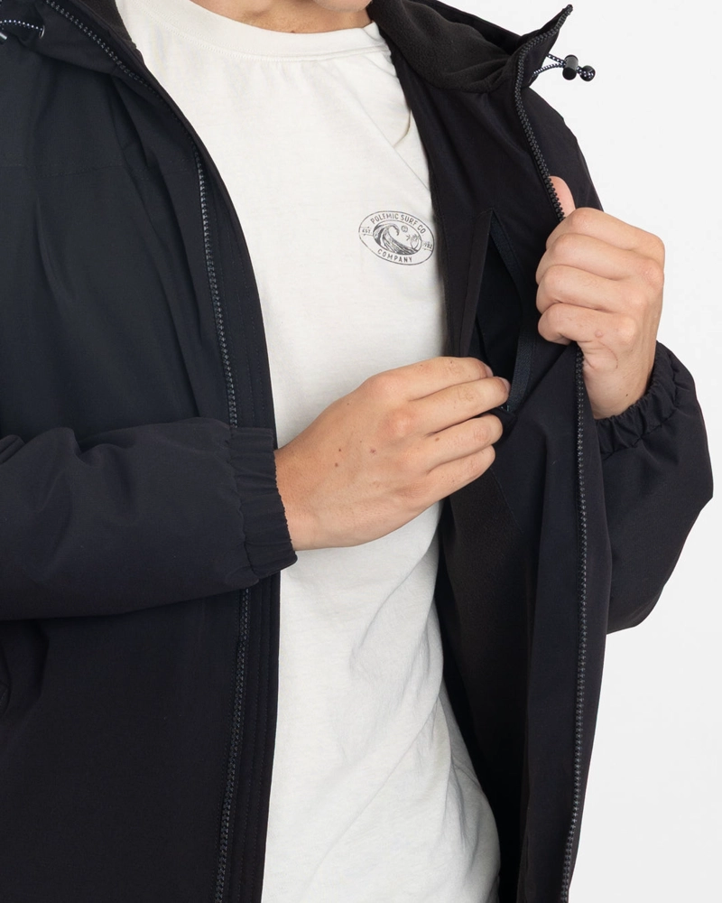 PARKA NIÑO IMPERMEABLE CON MICROPOLAR NEGRO POLEMIC - 2