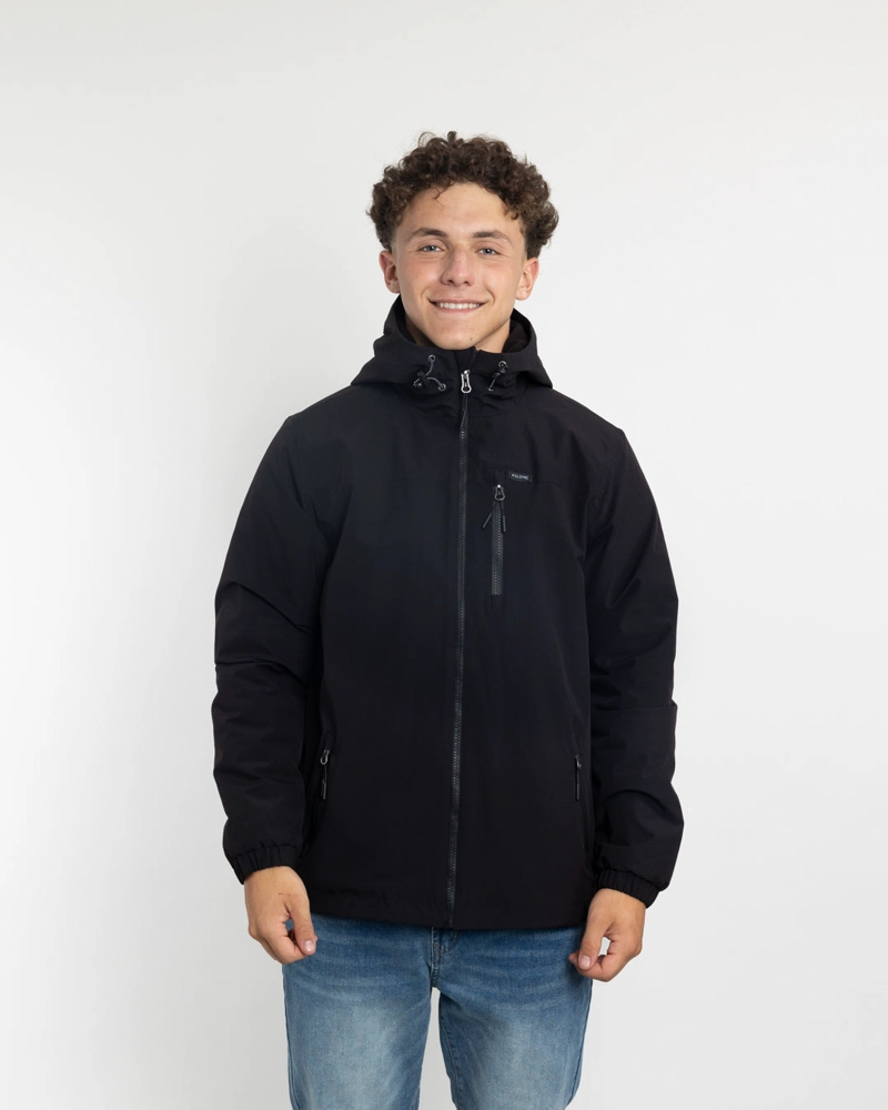 PARKA NIÑO IMPERMEABLE CON MICROPOLAR NEGRO POLEMIC - 3