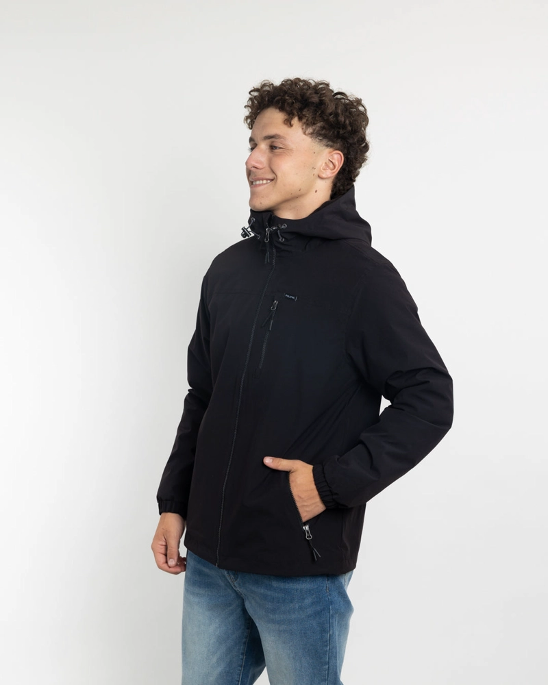 PARKA NIÑO IMPERMEABLE CON MICROPOLAR NEGRO POLEMIC - 4