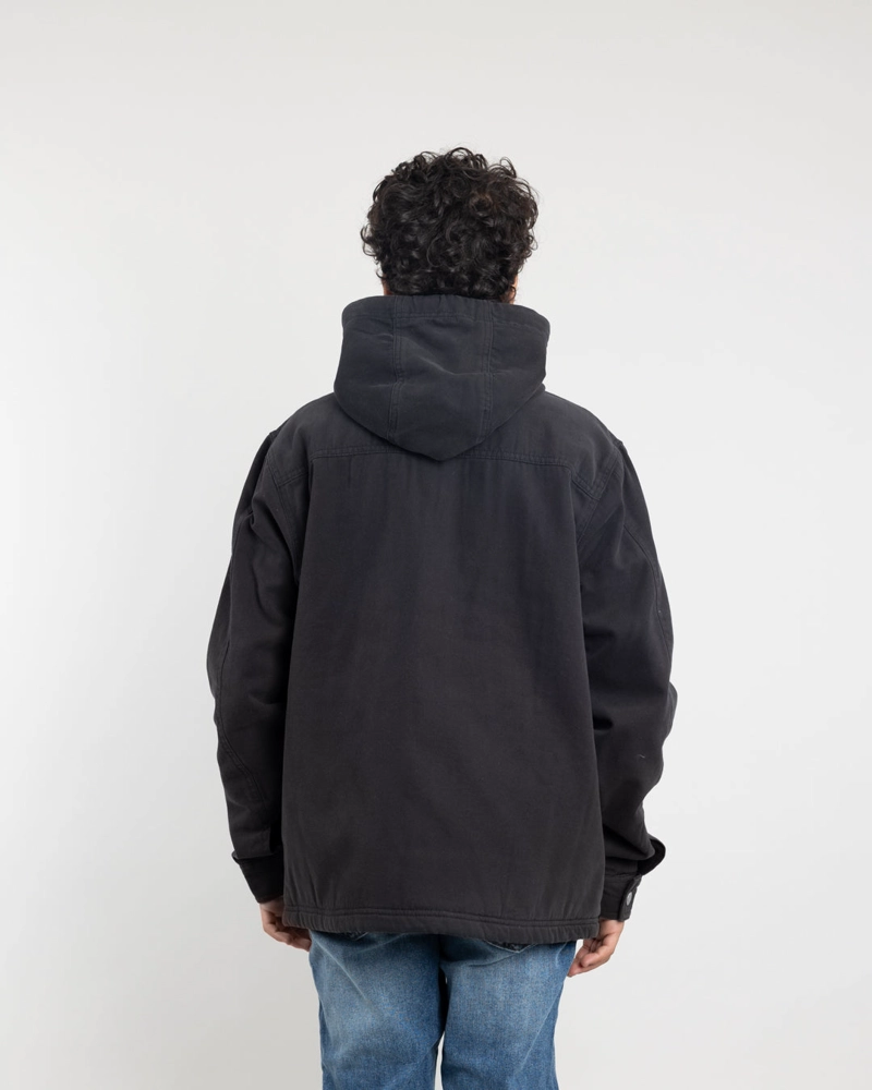 CHAQUETA CANVAS NIÑO FORRADA EN SHERPA NEGRO POLEMIC - 4