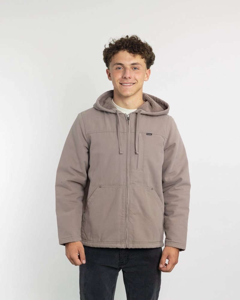 CHAQUETA CANVAS NIÑO PROCESADA Y FORRADA BEIGE POLEMIC - 2