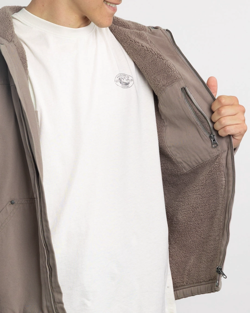 CHAQUETA CANVAS NIÑO PROCESADA Y FORRADA BEIGE POLEMIC - 3