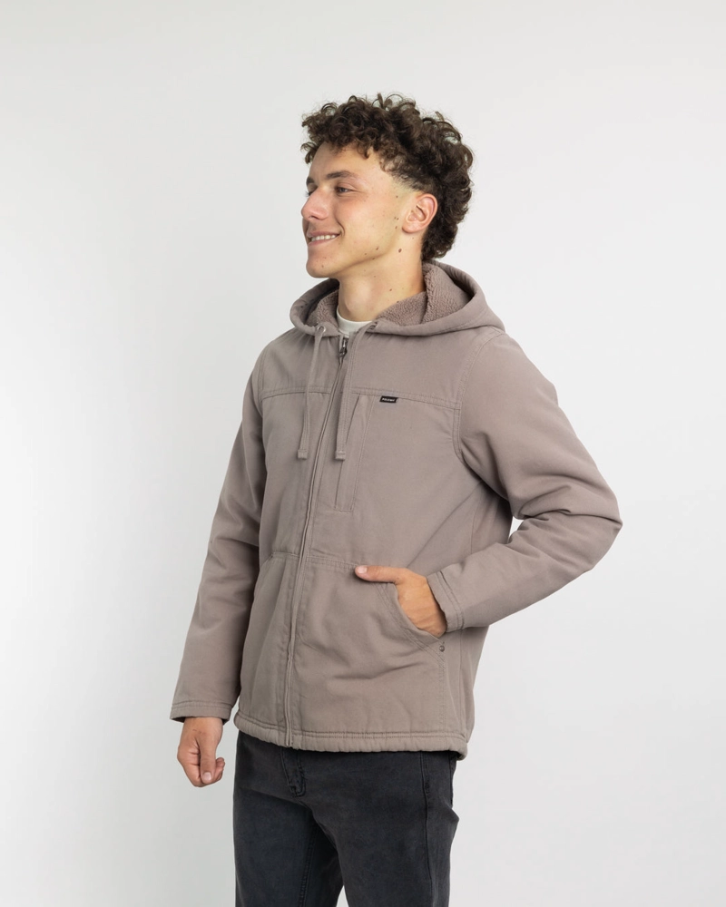 CHAQUETA CANVAS NIÑO PROCESADA Y FORRADA BEIGE POLEMIC - 4