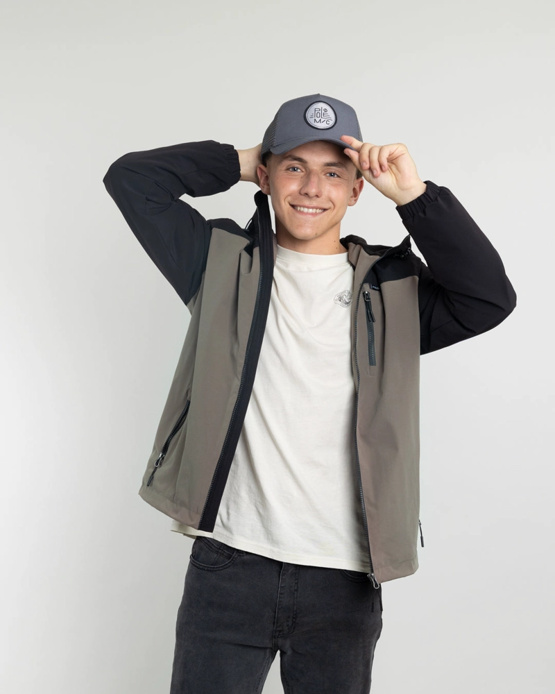 PARKA NIÑO IMPERMEABLE CON MICROPOLAR CAFE  POLEMIC - 1