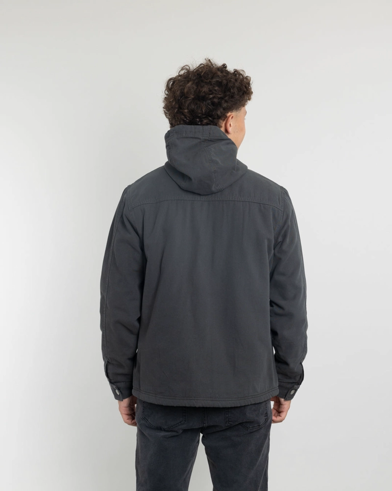 CHAQUETA CANVAS NIÑO FORRADA EN SHERPA GRIS POLEMIC - 3