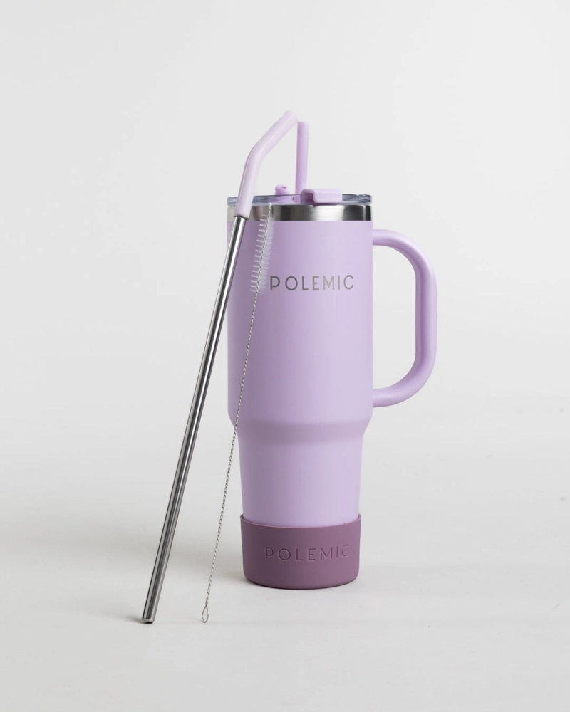 MUG TERMICO VASO FRIO CALOR 1200ML LILA POLEMIC - 1