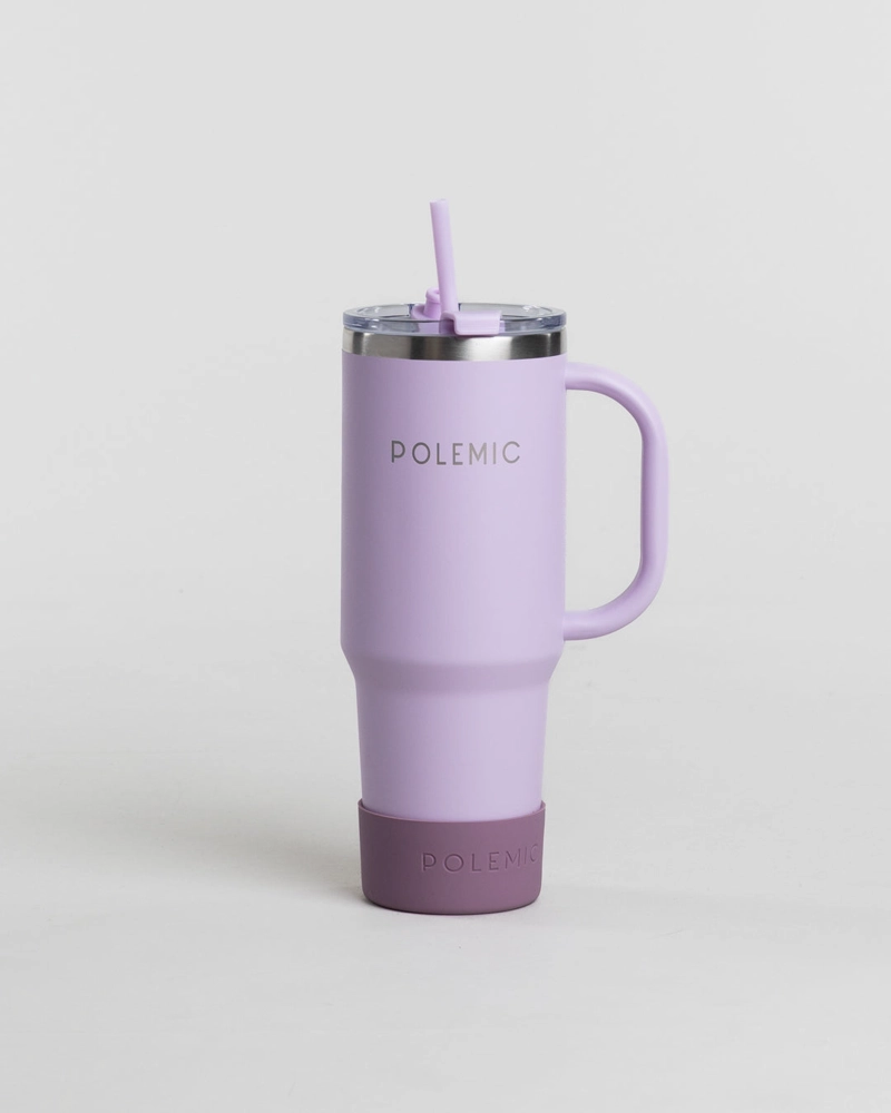 MUG TERMICO VASO FRIO CALOR 1200ML LILA POLEMIC - 3