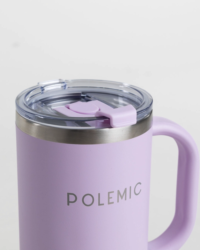 MUG TERMICO VASO FRIO CALOR 1200ML LILA POLEMIC - 5