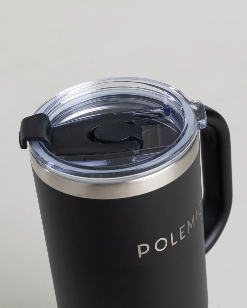 MUG TERMICO VASO FRIO CALOR 1200ML NEGRO POLEMIC - 4
