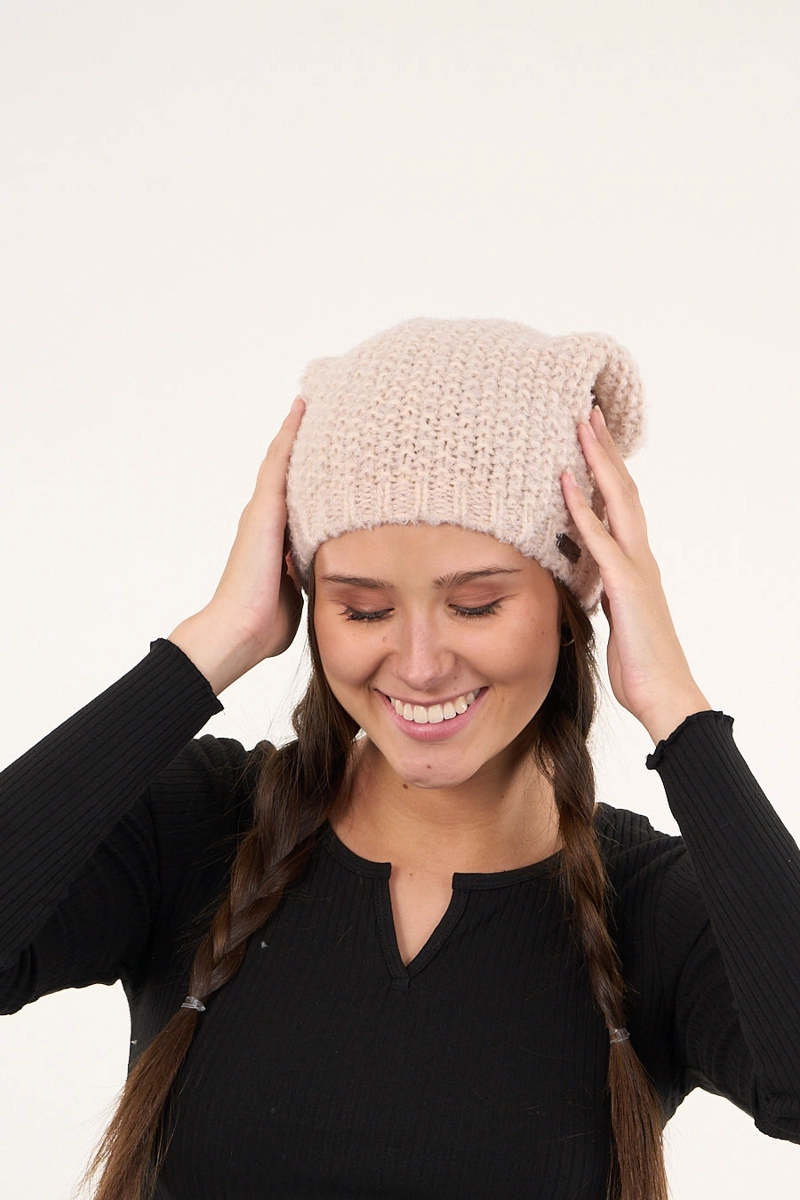 GORRO DE LANA MUJER TEJIDO RELAJADO CRUDO POLEMIC - 3