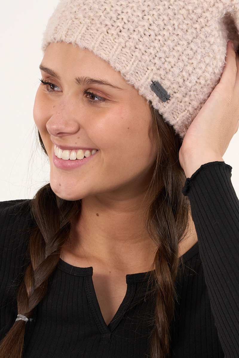 GORRO DE LANA MUJER TEJIDO RELAJADO CRUDO POLEMIC - 5