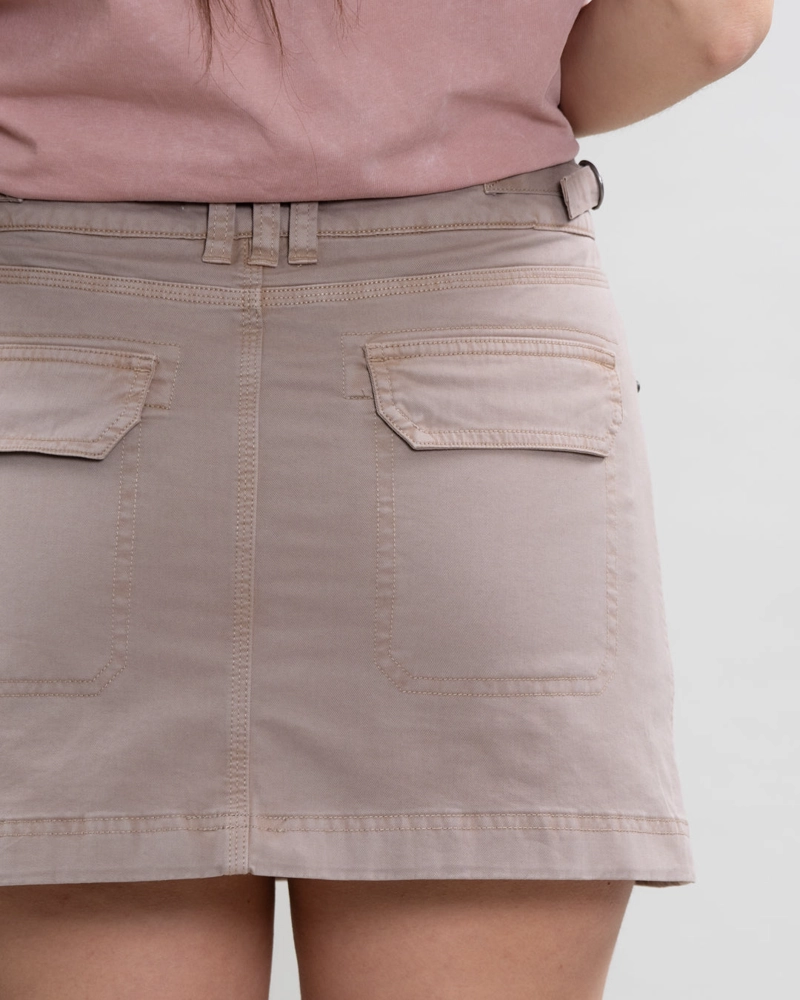 FALDA DE GABARDINA STRETCH BEIGE POLEMIC - 5