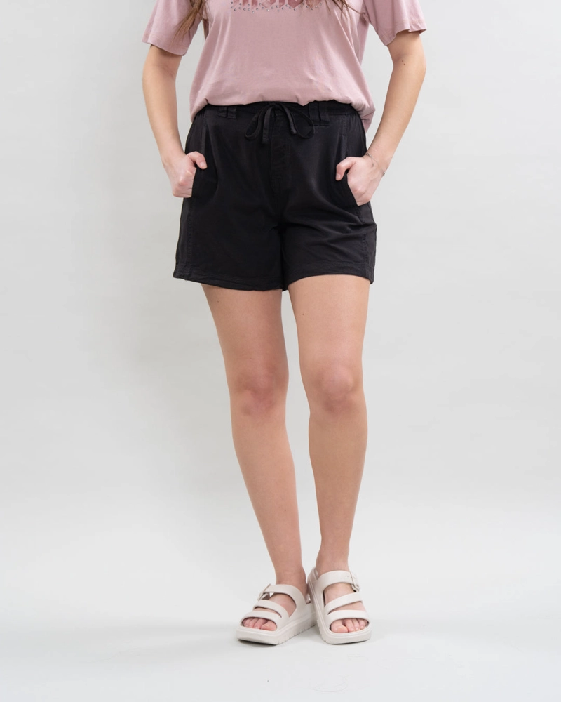 SHORT MUJER TENCEL PRETINA ELASTICADA NEGRO POLEMIC - 1