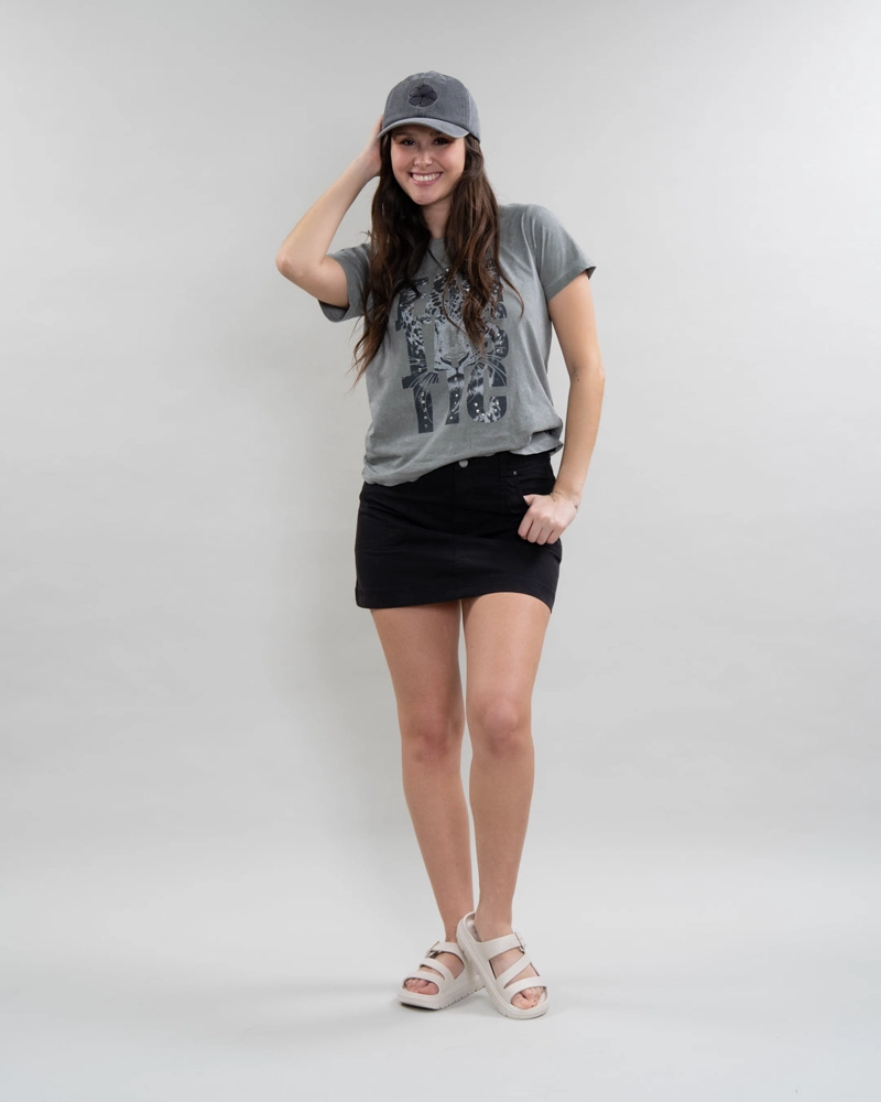 FALDA DE GABARDINA STRETCH NEGRO POLEMIC - 2