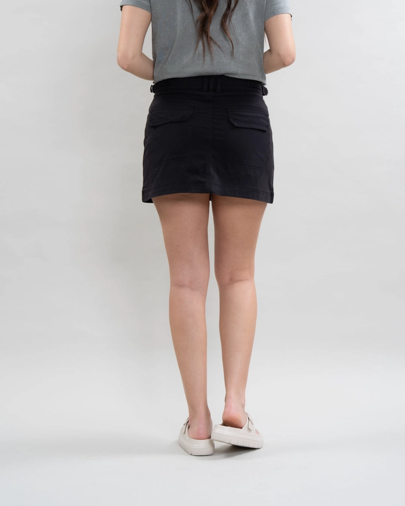FALDA DE GABARDINA STRETCH NEGRO POLEMIC - 4
