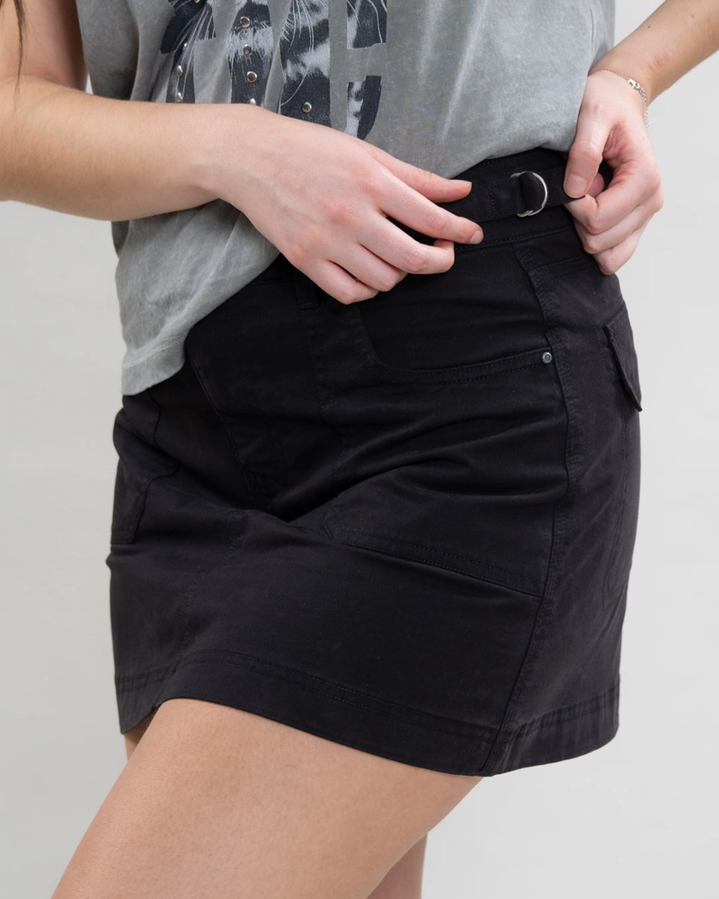 FALDA DE GABARDINA STRETCH NEGRO POLEMIC - 5