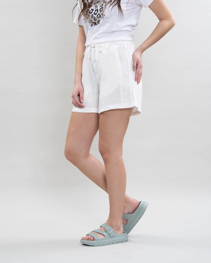 SHORT MUJER TENCEL PRETINA ELASTICADA BLANCO POLEMIC - 1