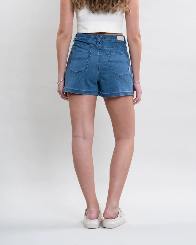 FALDA SHORT MUJER DENIM AZUL POLEMIC - 4