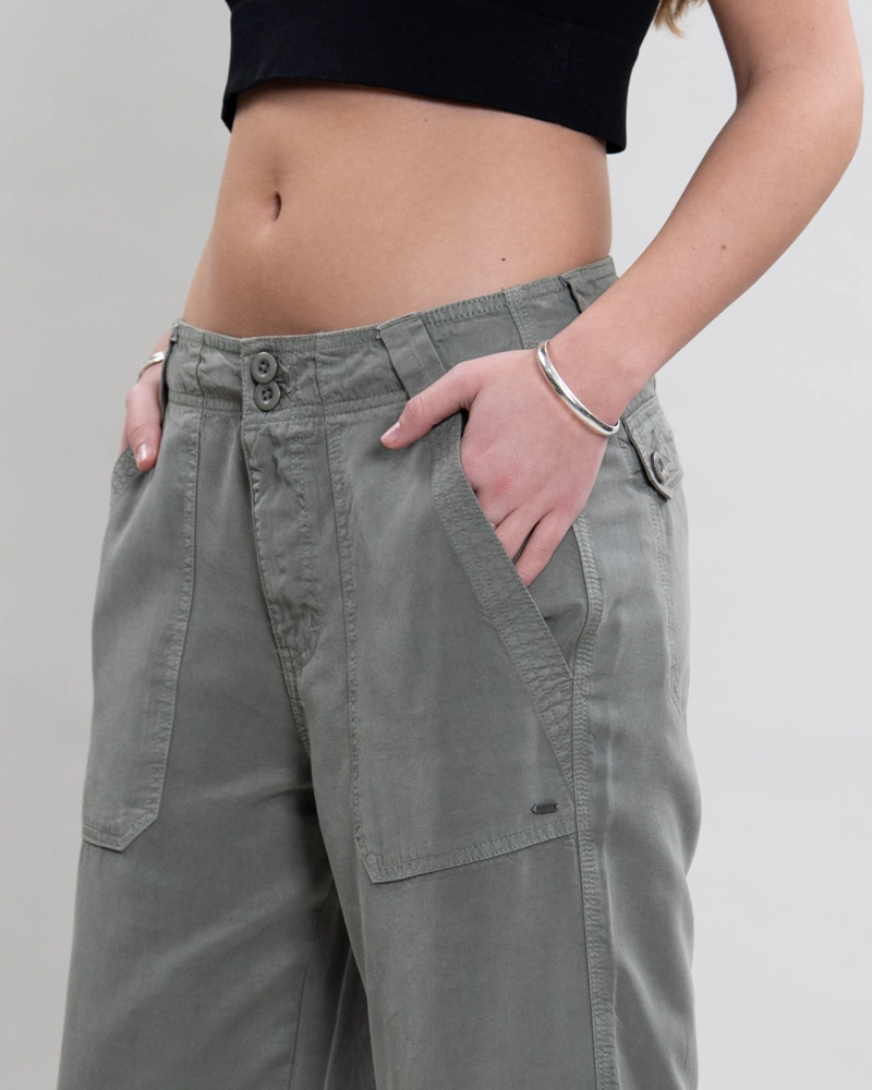 PANTALON TENCEL MUJER CORTE RECTO VERDE POLEMIC - 5