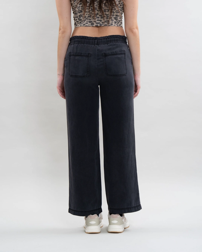 PANTALON TENCEL CINTURA ELASTICADA NEGRO POLEMIC - 4