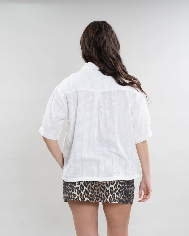 BLUSA MUJER CUELLO CAMISERO BLANCO POLEMIC - 4