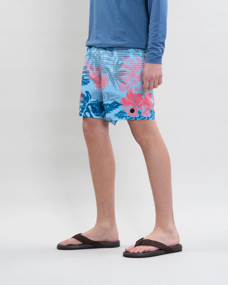 TRAJE DE BANO JUVENIL PRETINA ELASTICADA LEAF POLEMIC Celeste 12