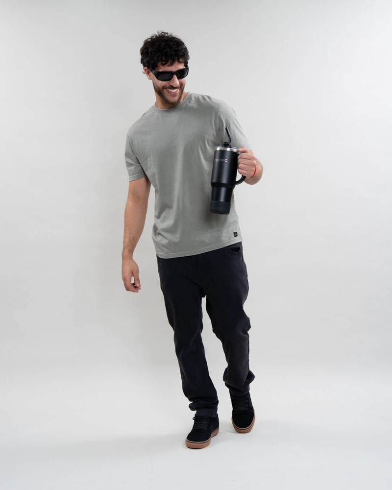 JEANS HOMBRE DENIM REGULAR FIT NEGRO POLEMIC - 1