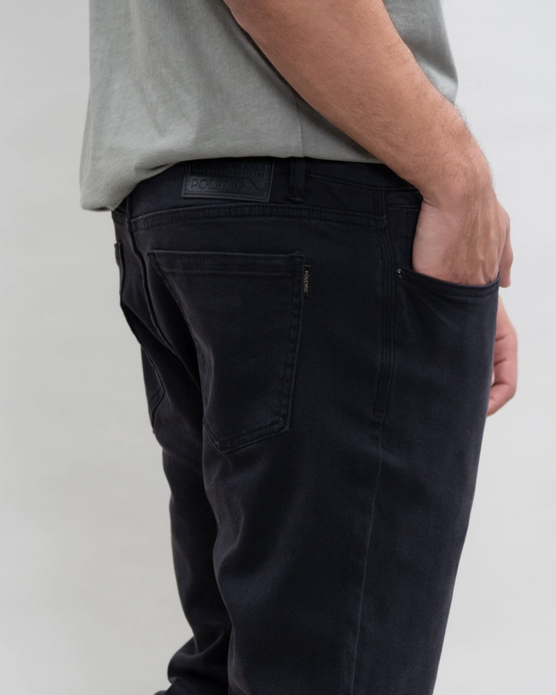JEANS HOMBRE DENIM REGULAR FIT NEGRO POLEMIC - 4