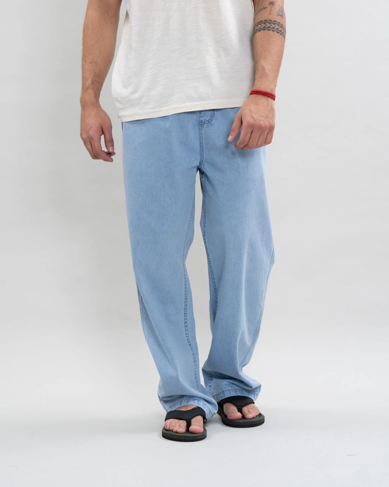 PANTALON JEANS HOMBRE DENIM RELAX CELESTE POLEMIC - 2